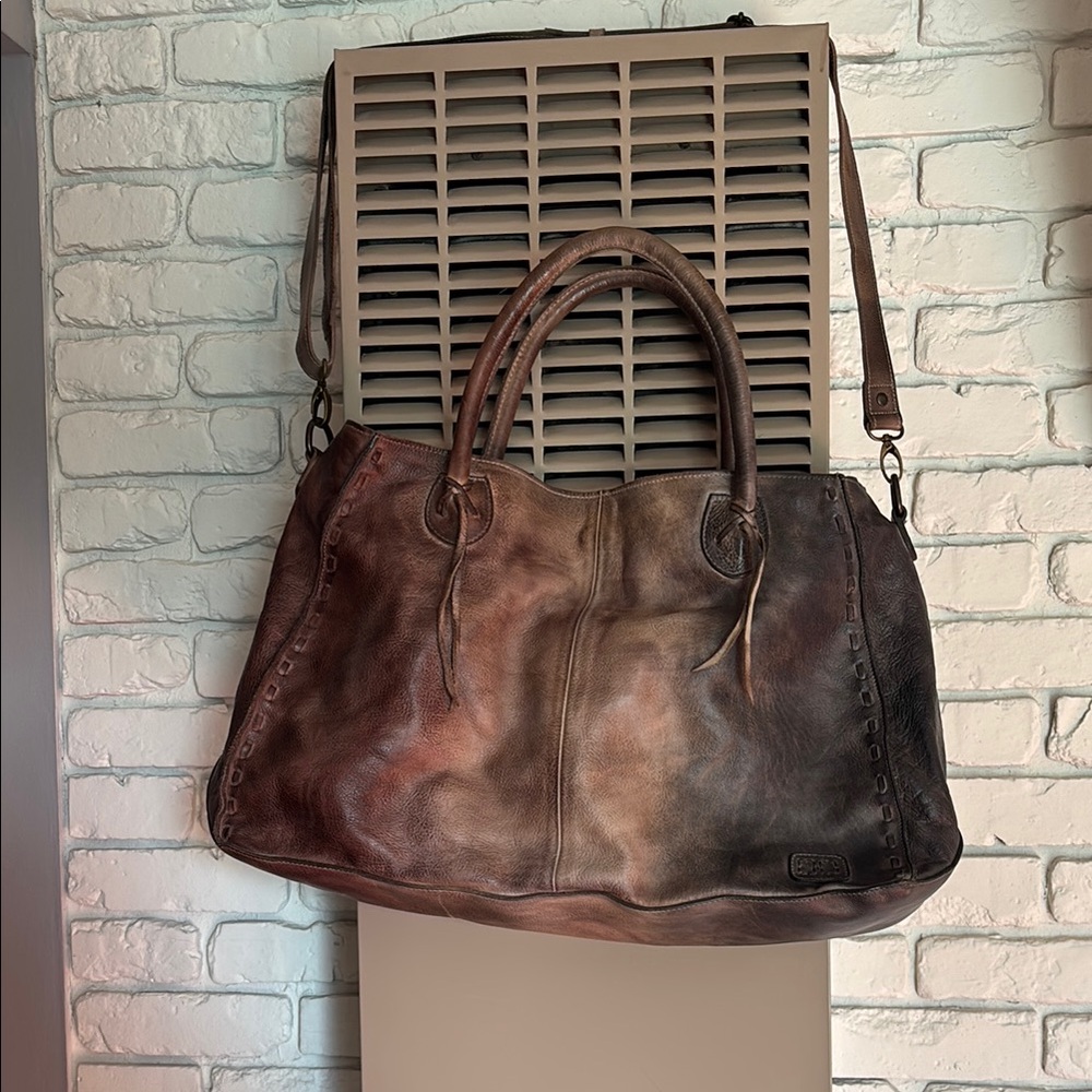 Bed Stu Leather Tote Bag brown 3 tone